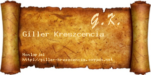 Giller Kreszcencia névjegykártya